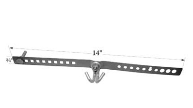 EM8484TT -CLAMP MAST 14&#34; x 3:4&#34;  SS W_5 HOOKS pic 1